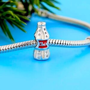 925 Sterling Silver Cola Bottle Charm for  bracelet/necklacece NWT